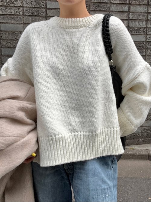 ドロー/DRAW ハンドウォッシャブル ウール混 ビックシルエット ニット
