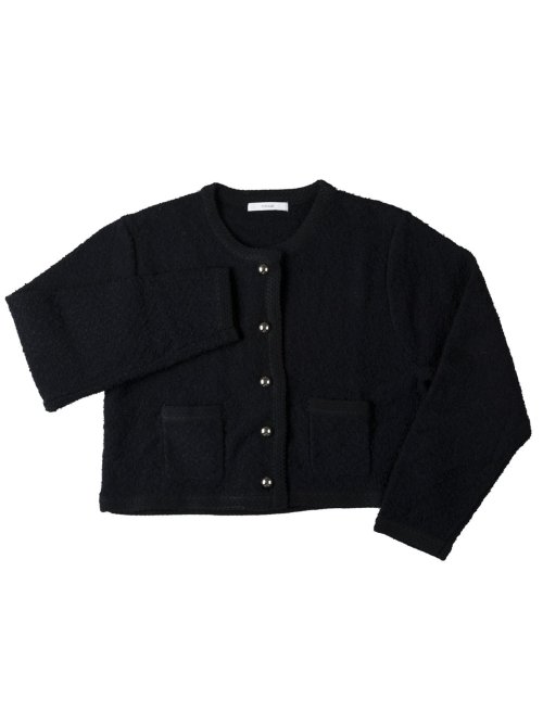 ドロー/DRAW ツイード調 ショート丈 ニットカーディガン