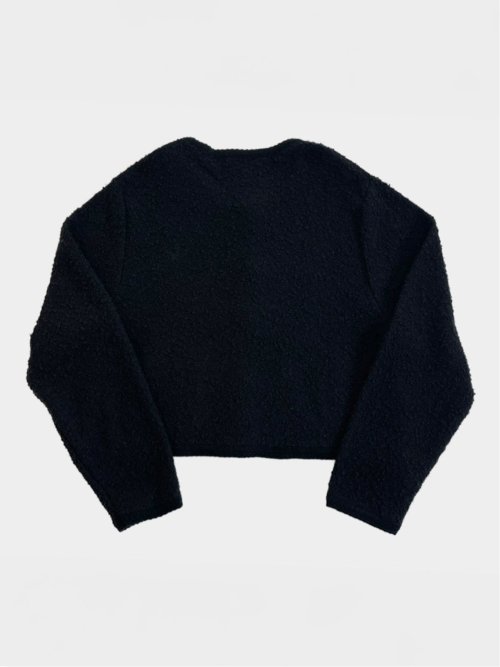 ドロー/DRAW ツイード調 ショート丈 ニットカーディガン