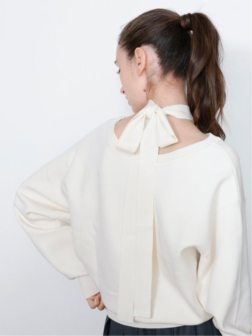 ドロー/DRAW チョーカー風リボン クルーニット