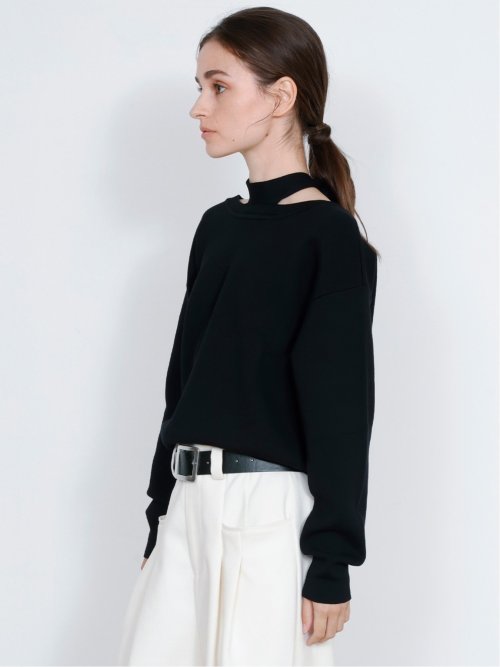 ドロー/DRAW チョーカー風リボン クルーニット