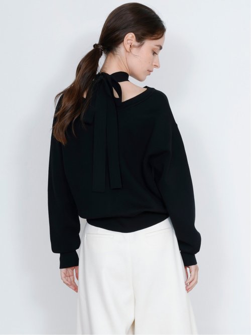 ドロー/DRAW チョーカー風リボン クルーニット