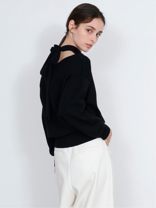 ドロー/DRAW チョーカー風リボン クルーニット