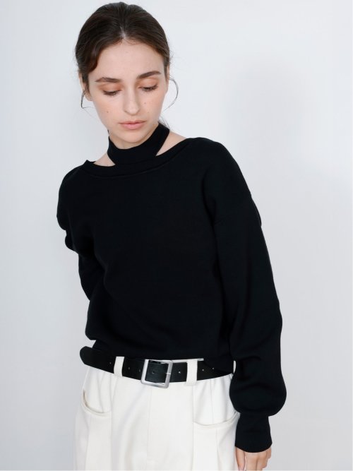 ドロー/DRAW チョーカー風リボン クルーニット