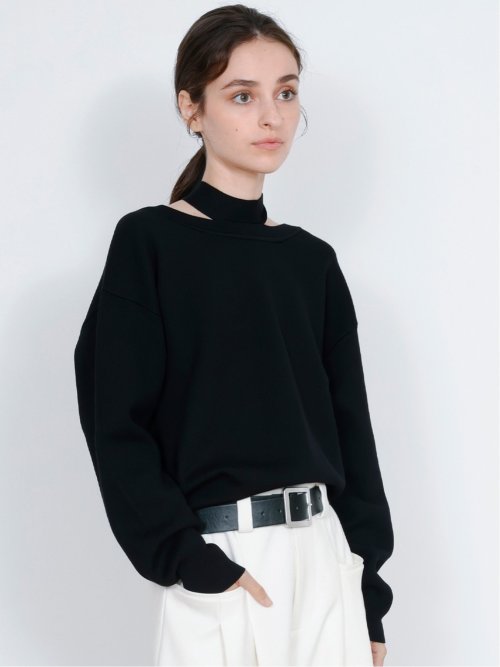 ドロー/DRAW チョーカー風リボン クルーニット