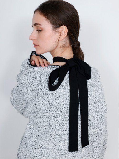 ドロー/DRAW チョーカー風リボン クルーニット