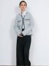 Contrast Trim Cardigan / ツイード風ニットカーディガン（バイカラーステッチ）