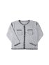 Contrast Trim Cardigan / ツイード風ニットカーディガン（バイカラーステッチ）