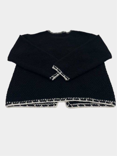 ドロー/DRAW ツイード調 ホック式 ニットカーディガン