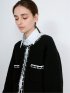 Contrast Trim Cardigan / ツイード風ニットカーディガン（バイカラーステッチ）