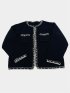 Contrast Trim Cardigan / ツイード風ニットカーディガン（バイカラーステッチ）