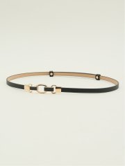 ビジネス ベルト レディース 合成皮革 サフィアーノ 型押し ナロー フック式 スライド ビットバックル