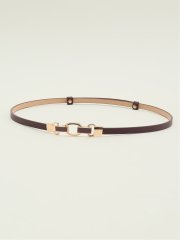 ビジネス ベルト レディース 合成皮革 サフィアーノ 型押し ナロー フック式 スライド ビットバックル