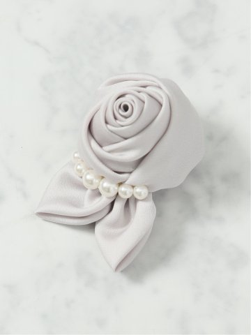サテンパールローズ コサージュ