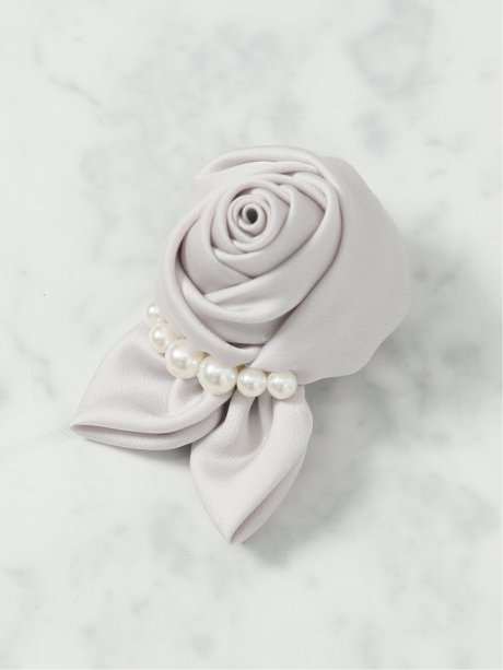 サテンパールローズ コサージュ