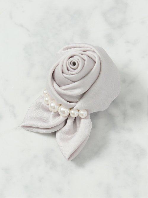 サテンパールローズ コサージュ