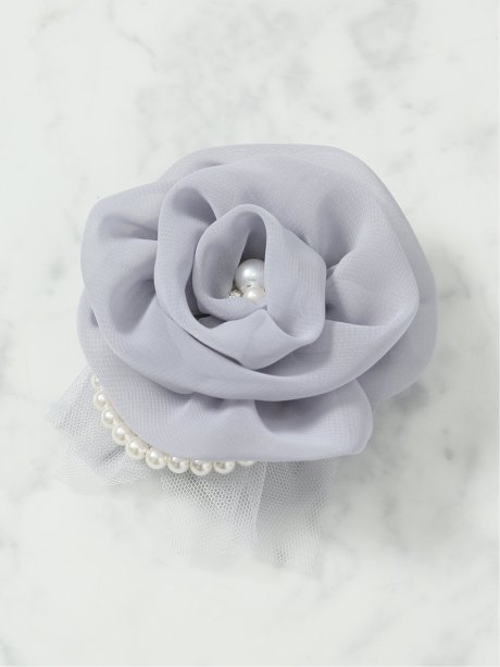 シフォンパールローズ コサージュ