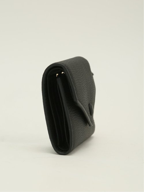 牛革 くるみボタン三つ折り 財布