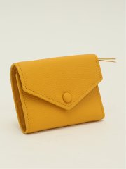 牛革 くるみボタン三つ折り 財布