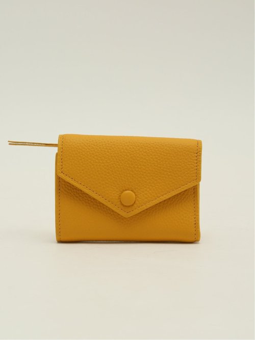 牛革 くるみボタン三つ折り 財布