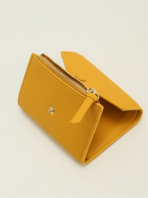 牛革 くるみボタン三つ折り 財布