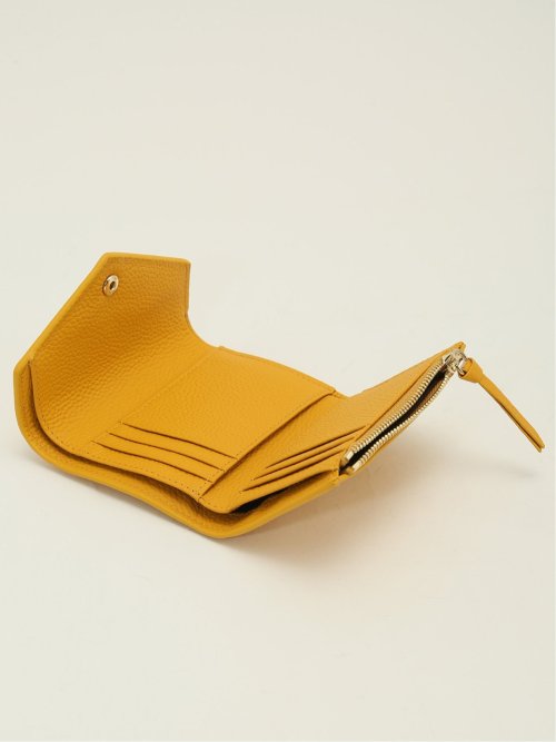 牛革 くるみボタン三つ折り 財布