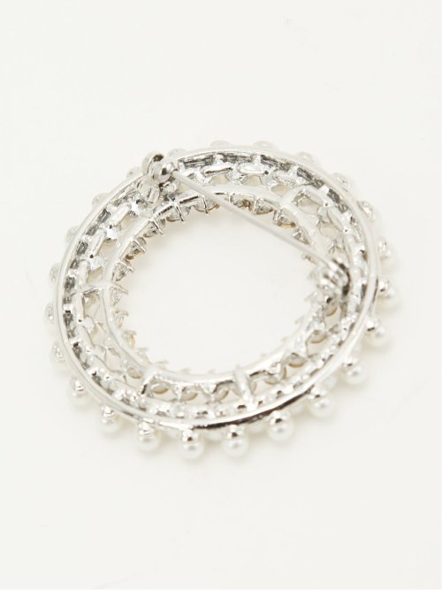 パール×ラインストーン ブローチ