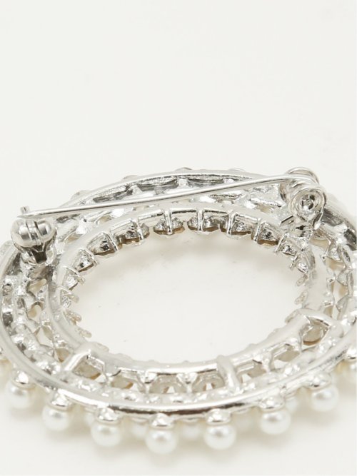 パール×ラインストーン ブローチ