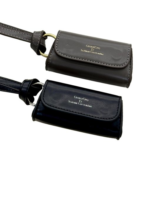 ドロー/DRAW ネックストラップ付 リップバッグ シュリンク型押し