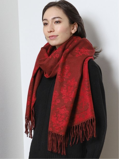 ジャガード ダマスク柄ストール Other 15ワイン ファッション雑貨 Taka Q Online Shop タカキューオンラインショップ 公式通販