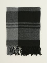 ハンドウォッシャブル チェック柄 大判ストール