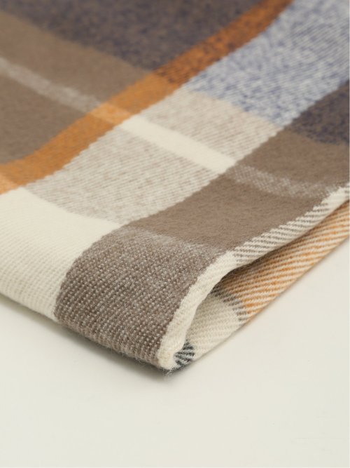 ハンドウォッシャブル チェック柄 大判ストール