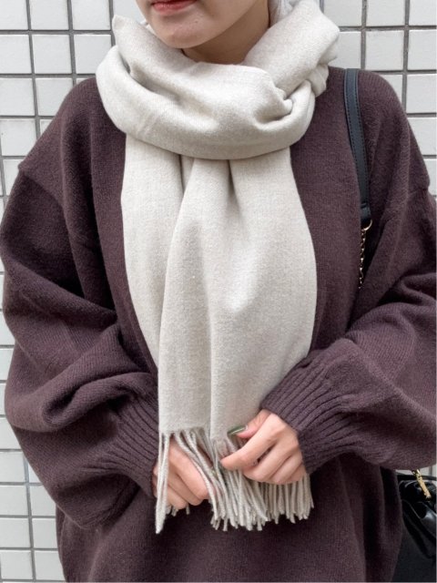 ドロー/DRAW レーヨン混 フリンジ付きマフラー （ユニセックス）