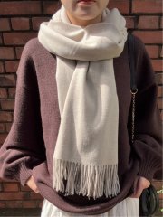 ドロー/DRAW レーヨン混 フリンジ付きマフラー （ユニセックス）