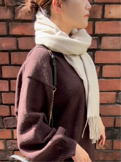 ドロー/DRAW レーヨン混 フリンジ付きマフラー （ユニセックス）