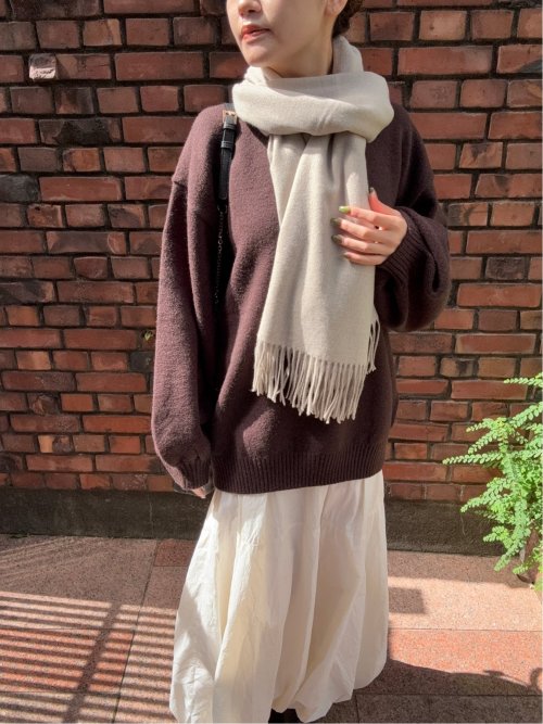 ドロー/DRAW レーヨン混 フリンジ付きマフラー （ユニセックス）