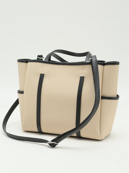 配色キャンバス風 2WAYトートバッグ A4対応