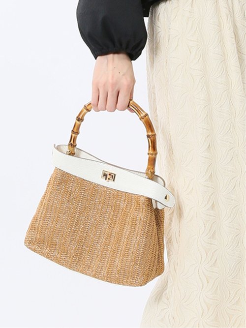 バンブーハンドル 2WAYハンドバッグ