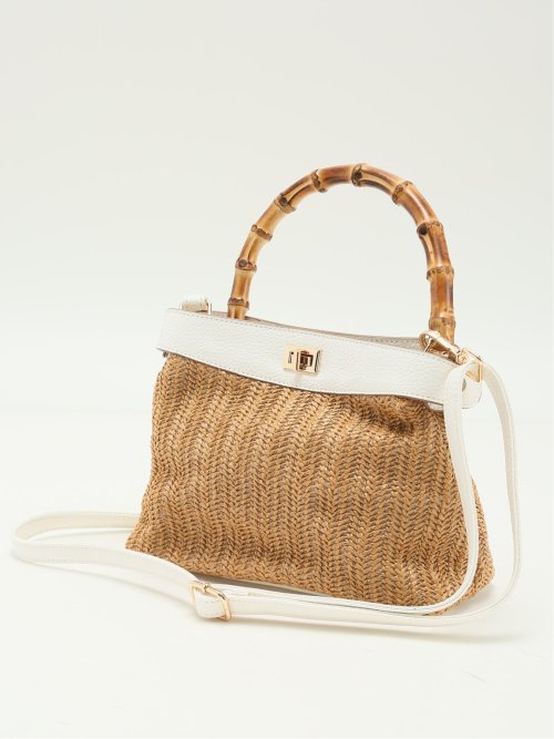 バンブーハンドル 2WAYハンドバッグ