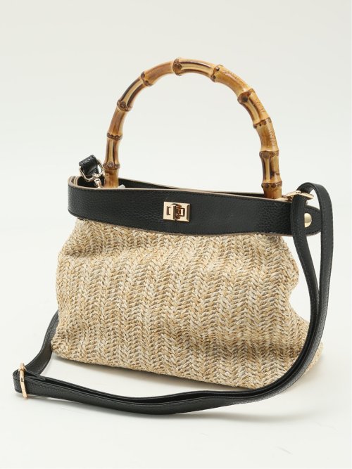 バンブーハンドル 2WAYハンドバッグ