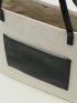 コットン キャンバス×合皮 トート バッグ A4対応