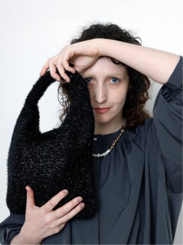 ドロー/DRAW ラメニット ミニバッグ