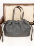 DRAWSTRING BAG MEDIUM 【nubuck】