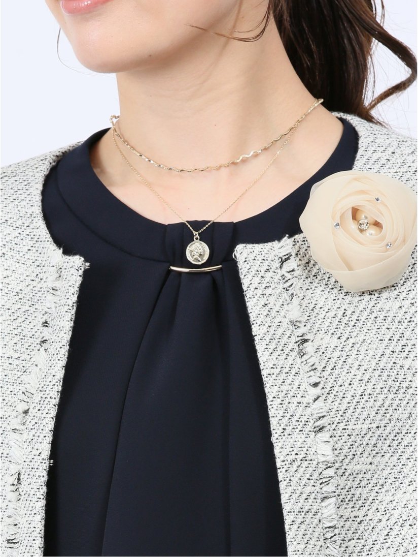 ペンダントトップ 2連ショートネックレス(Other 90金): ファッション  