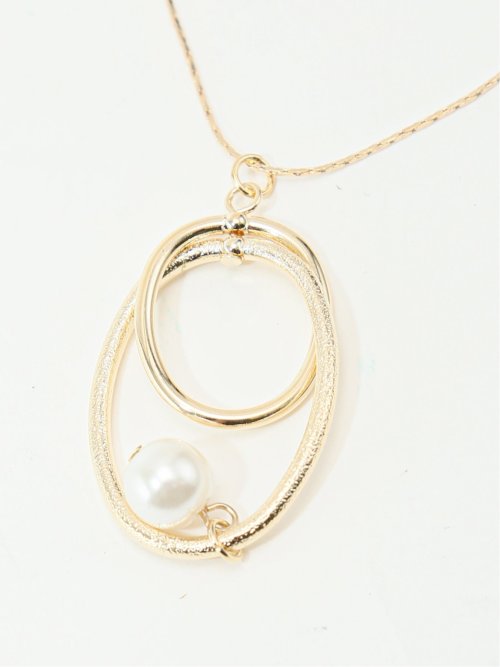パール付リングトップ ロングネックレス