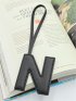 ビーガンレザー イニシャルチャーム 【N】大文字タイプ